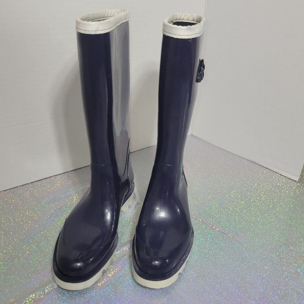 Gucci Horsebit 1955 Blue & White Rubber Rainboots Sz: 5 - Picture 3 of 9